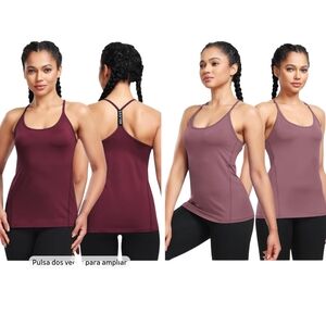 Neleus Lot Of Two Women's Workout Tank Top Racerback Yoga Size M